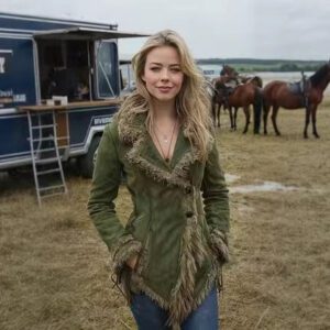 Women's Retro Suede Fur Collar And Lapel Coat Jacket