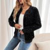 Women's Stylish Cropped Sequence Casual Jacket