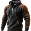 Men's Casual Cardigan Double-Hooded Half-zip Hoodie