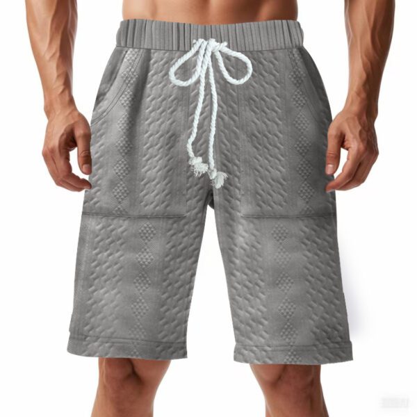 Men's Relaxed-Fit Knitted Mid-Length Jacquard Casual Shorts