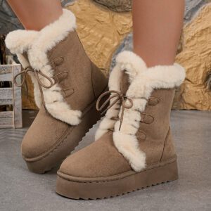 Women's Fashionable Low-Top Thick-Soled Fur Cotton Shoes