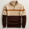 Men's Business Casual Knitwear Half-Zip Long-Sleeve Pullover Sweater