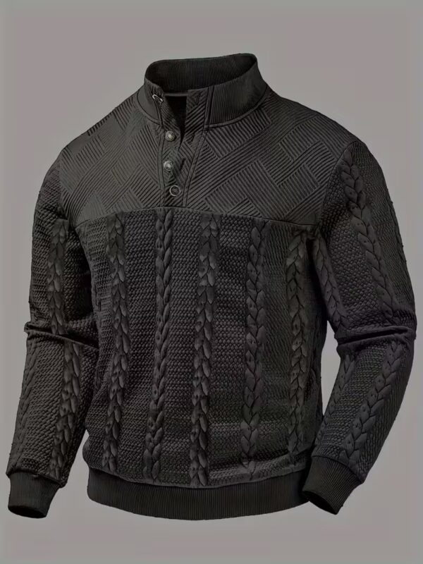 2779c8cb-22f2-491d-8f29-f71ef0b094b3.jpg Men's Retro Casual Stand-Up Collar Four-Button Pullover Sweater