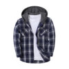 Men's Trendy Buttoned Checkered Trucker Hooded Jacket