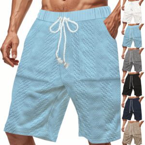 Men's Relaxed-Fit Knitted Mid-Length Jacquard Casual Shorts