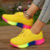 Women's Plus Size Rainbow Low-Top Lace-Up Shoes