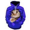 Men's Casual Eye-Catching 3D Printed Cat Hoodie