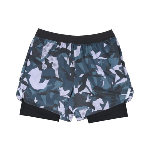 Men's Casual Double Layer Mesh Solid/Camouflage Color Loose Sports Shorts