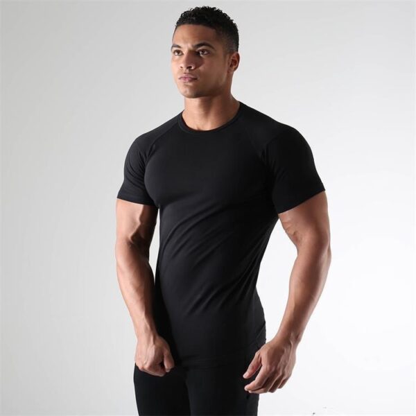 Men's Sports Fitness Short Sleeve Elastic Training T-shirt