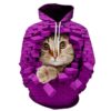 Men's Casual Eye-Catching 3D Printed Cat Hoodie