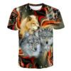 Men's 3D Digital Printed Animal Round Neck Casual Short Sleeve T-shirt