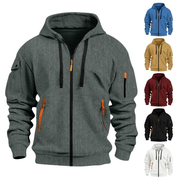Men's Retro Athletic Sporty Casual Hoodie Jacket