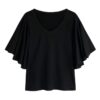 Women's Casual Plus-Size Short-Sleeve Top With Wide Sleeves