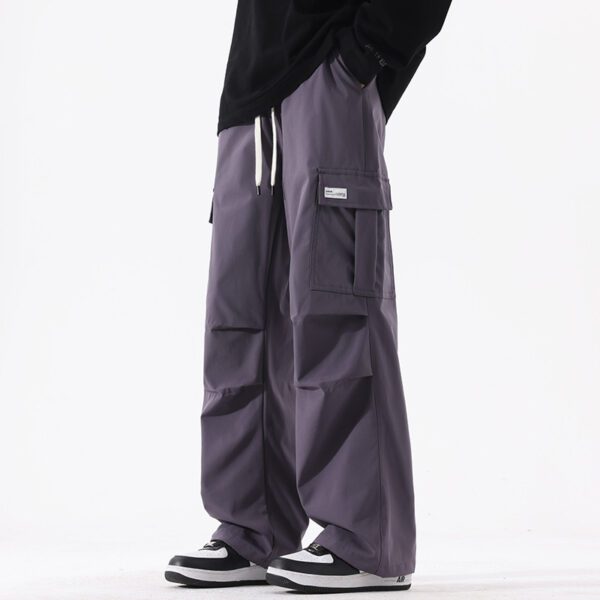 33828349-79bd-4b03-8b24-1ccea57d93b8.jpg Men's Casual Retro High Street Fashion Pleated Straight Leg Cargo Pants