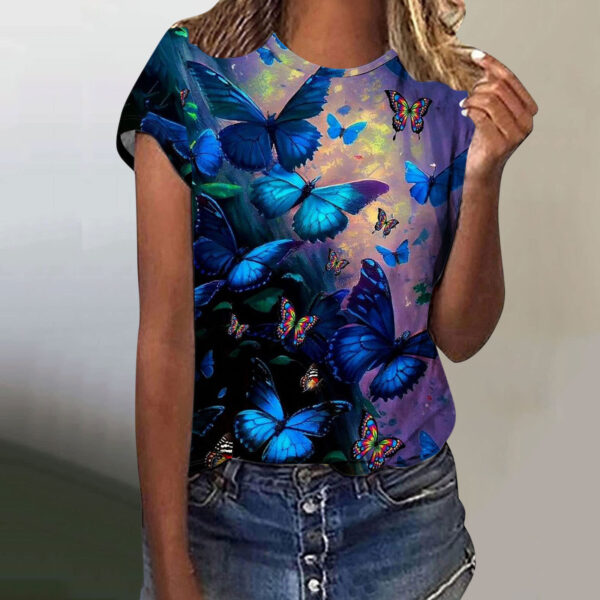 33db2773-98ac-45c3-86ff-7a3dc47bcdfb.jpg Women's Casual 3D Butterfly Digital Printed Short Sleeve Shirt