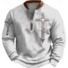Men's Casual Retro 3D Digital Print Fashion Zip Up Pullover Hoodie