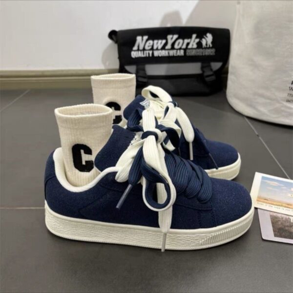 Men's Vintage Chunky-Soled  Low Top Skateboard Sneakers