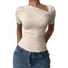 Women's Elegant High-End Off-Shoulder Short-Sleeve Top