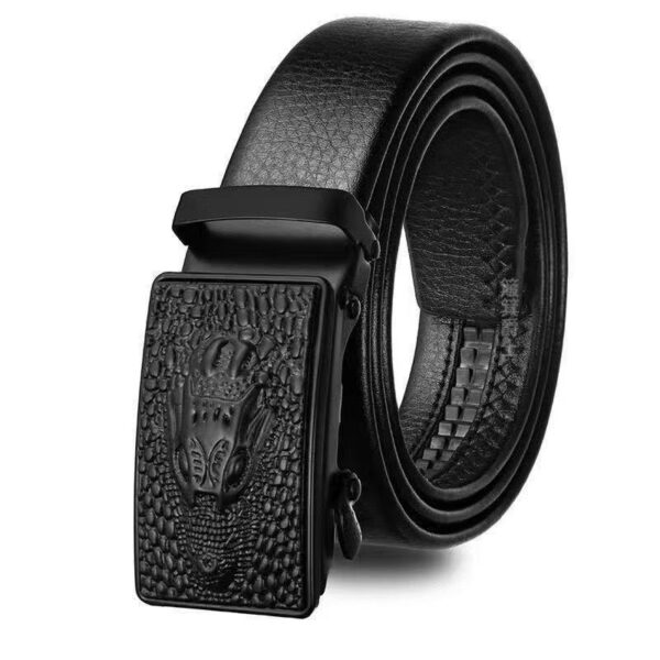 Men's Trendy Wide Leather Casual Belt With Automatic Buckle