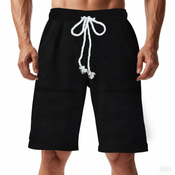Men's Relaxed-Fit Knitted Mid-Length Jacquard Casual Shorts