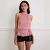 Women's Backless Strappy Halter Trendy Tank Top