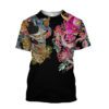 Men's Casual 3D Printed Samurai Loose Round Neck T-shirt