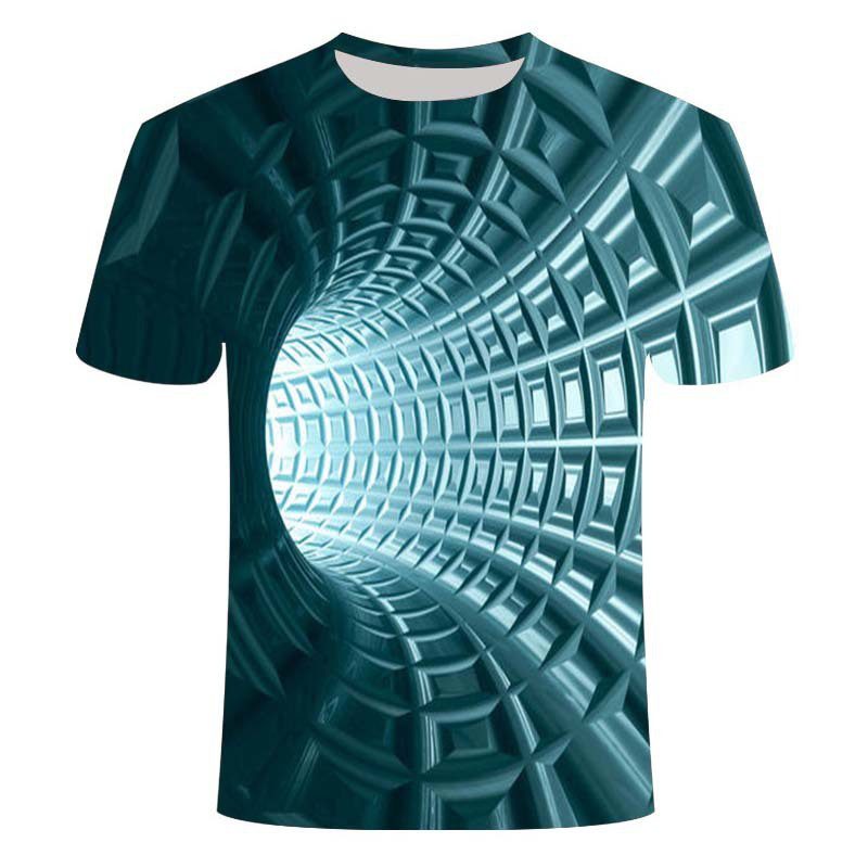 Men's Casual Trendy Creative 3D Printed Abstract Short Sleeve T-shirt