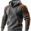 Men's Casual Cardigan Double-Hooded Half-zip Hoodie