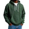 Men's Casual Solid-Colored Corduroy Long-Sleeve Hoodie