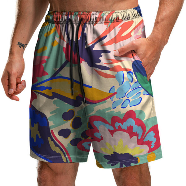 Men's Summer Fashion 3D Printed Leaf Series 3D Printed Casual Beach Shorts