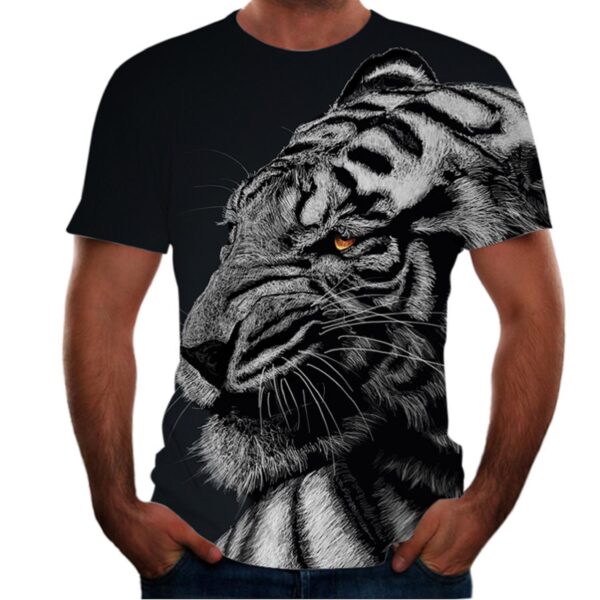 Men's 3D Animal Printed Casual Short Sleeve T-shirt