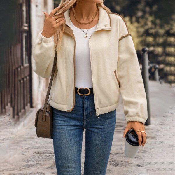 3be395d4-cd8e-4376-b63e-e1d554f9dccb.jpg Women's Fashionable Contrast-Trim Cardigan Jacket
