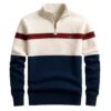Men's Business Casual Knitwear Half-Zip Long-Sleeve Pullover Sweater