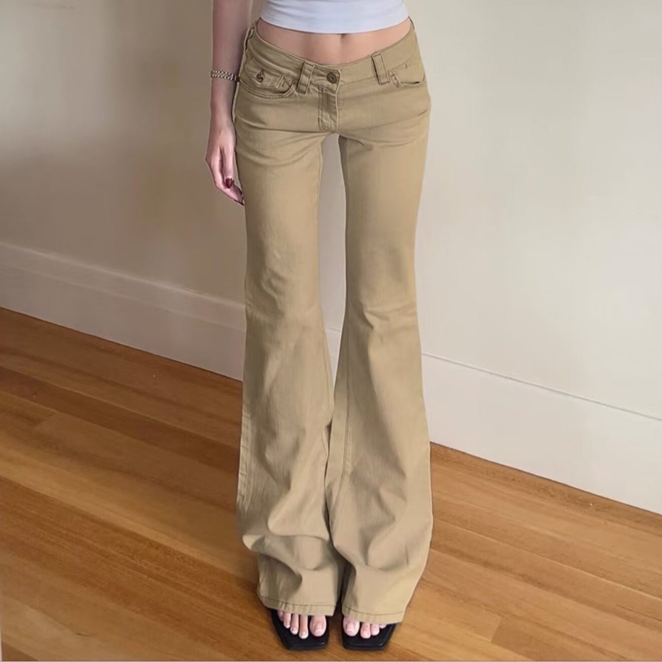 Women's Retro Low-Waist Slimming Straight-Leg Pants