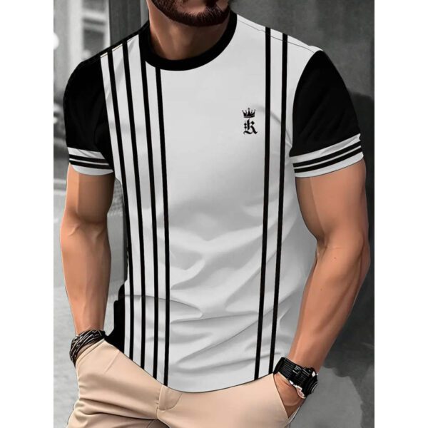 Men's Short-sleeved T-shirt Business Casual 3D Digital Printed