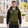 Men's Retro Casual Drawstring Hooded Pullover Sweater