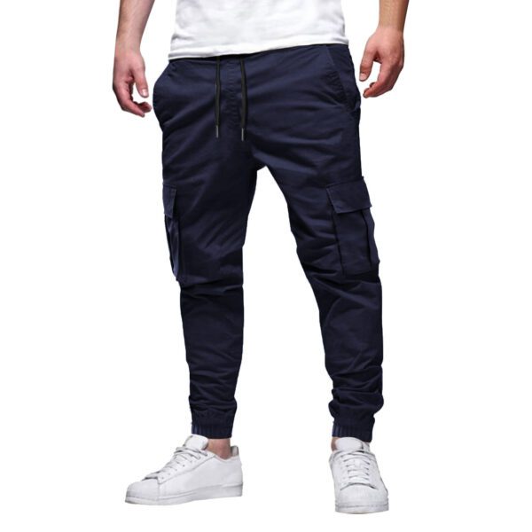 Men's Casual Retro Multi-Pocket Drawstring Leisure Cargo Pants