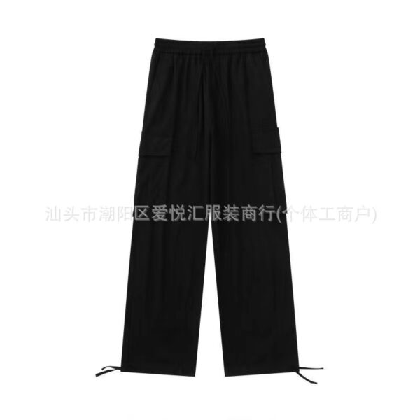 4200014c-4b7f-49e2-92de-dc364f071038.jpg Men's Casual Loose Fitting Straight Leg Cargo Drawstring Pants With Multiple Pockets