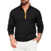 Men's Casual Sporty Color-Block Cardigan Half-Zip Sweater