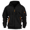 Men's Retro Athletic Sporty Casual Hoodie Jacket