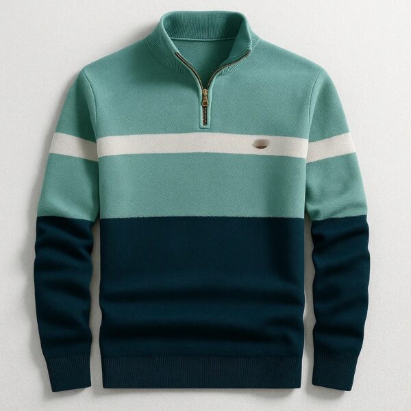 Men's Business Casual Knitwear Half-Zip Long-Sleeve Pullover Sweater