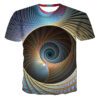 Men's Casual Short Sleeve T-shirt with Striking 3D Printed Abstract Design