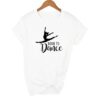 Women's Casual Ballet Graphic Print Crew Neck Short-Sleeve T-Shirt