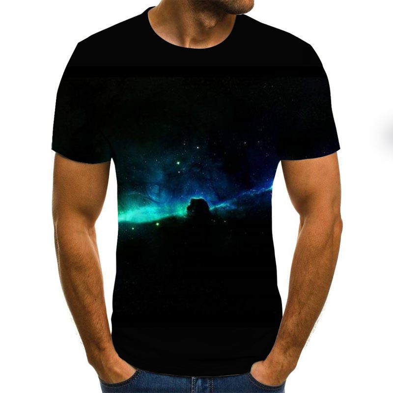 Men's 3D Printed Stars & Galaxy Casual Short Sleeve T-Shirt