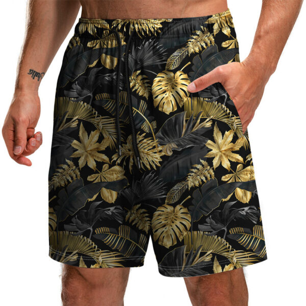 Men's Trendy Summer 3D Printed Leaf Series 3D Printed Casual Beach Shorts