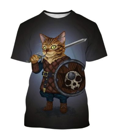4a197d0e-0d18-4fe7-bcd7-b884936dbd3e.jpg Men's 3D Printed Casual & Funny Cute Cat Pattern T-shirt