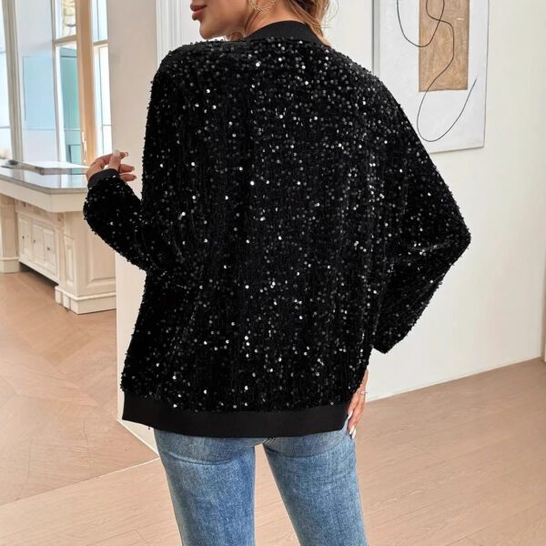 Women's Stylish Cropped Sequence Casual Jacket