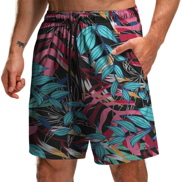 Men's Trendy Summer 3D Printed Leaf Series 3D Printed Casual Beach Shorts