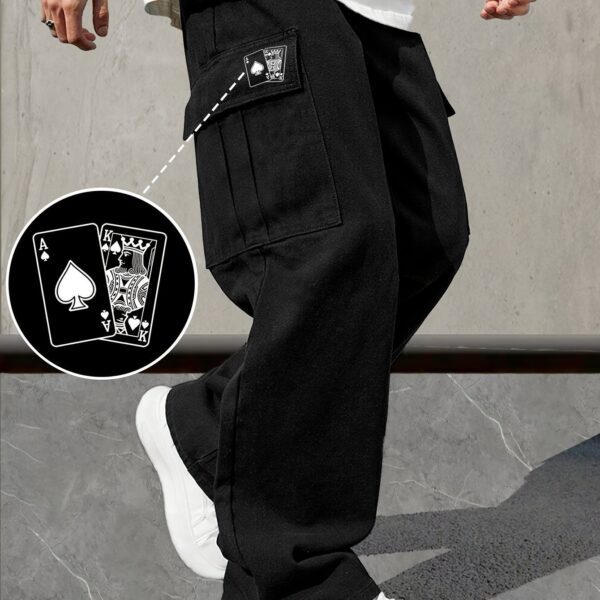 4f1c98c2-ca38-4358-b318-691c1bbd534f.jpg Men's Long Loose Fit Casual Cargo Pants With A Drawstring