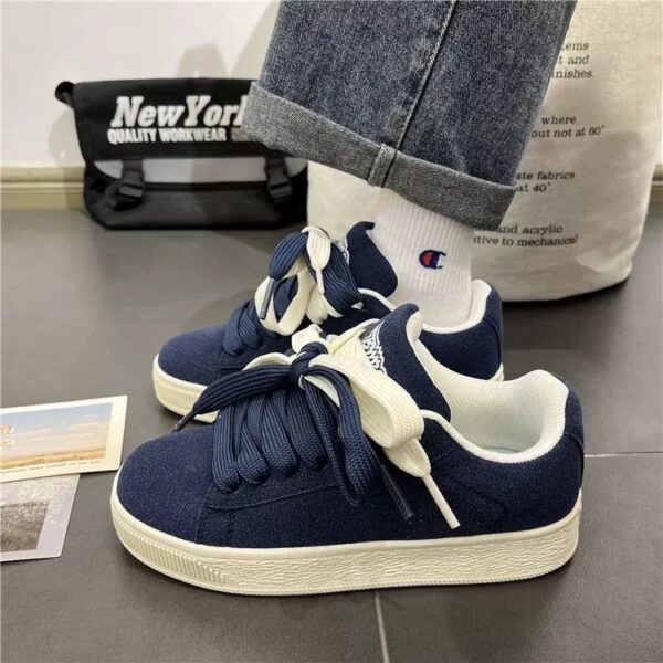 Men's Vintage Chunky-Soled  Low Top Skateboard Sneakers